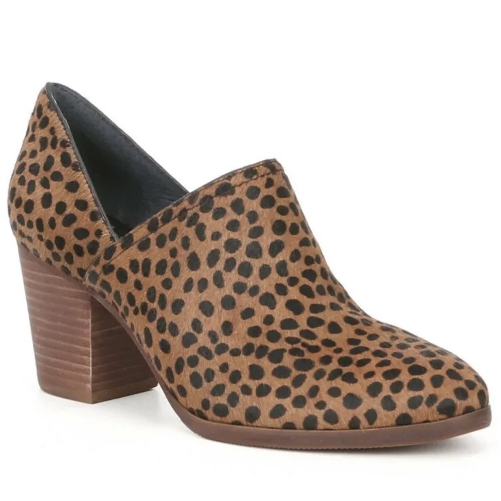 Gianni Bini Drive In Cheetah Animal Print Dyed Calf Hair Heels Walnut Brown 8M